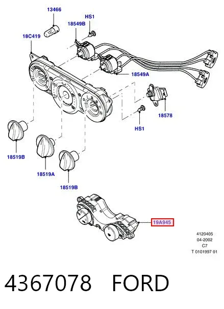 Блок управління кондиціонером 4367078 Ford