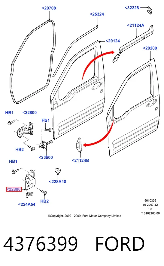 Петля передніх дверей 4376399 Ford