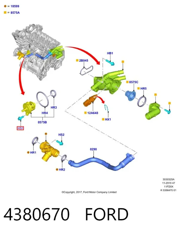 Комплект ГРМ 4380670 Ford