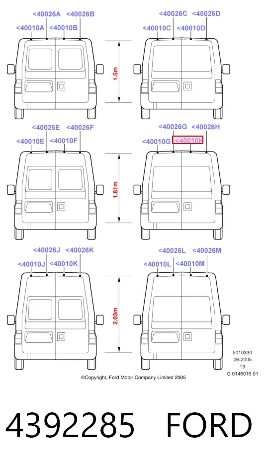 Двері фургона задні, розпашні, праві 4392285 Ford