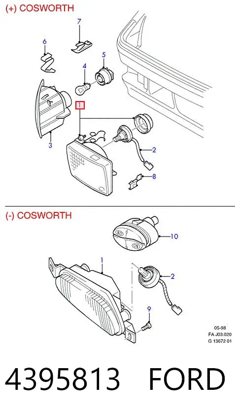 Фара протитуманна, права 4395813 Ford