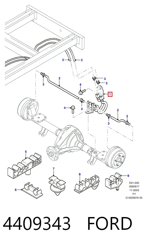 Шланг гальмівний задній 4409343 Ford