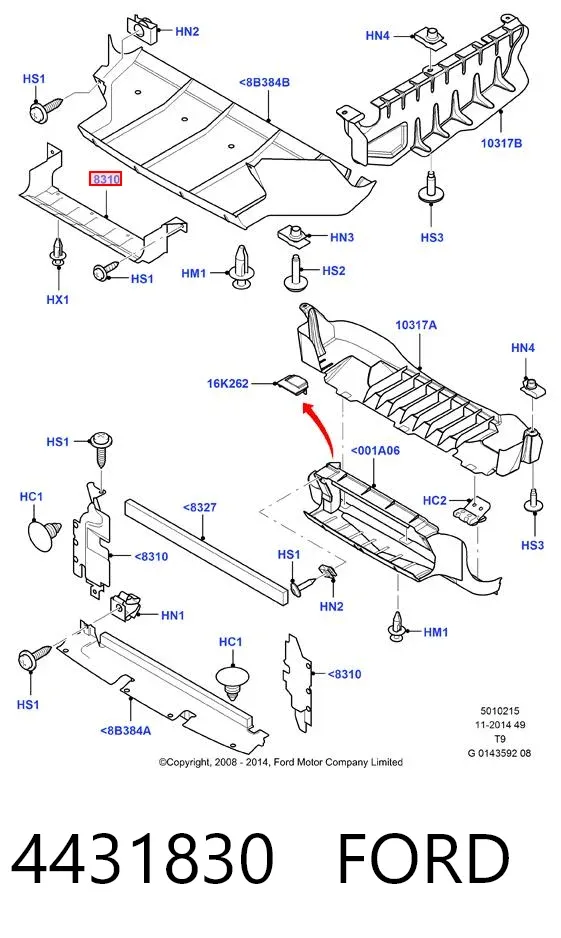 Захист бампера переднього 4431830 Ford