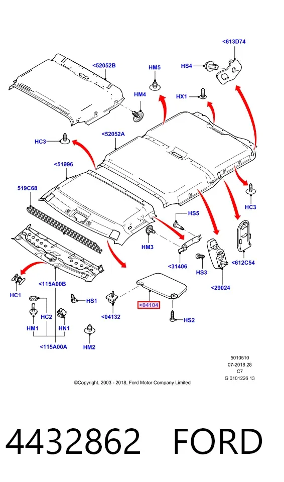 Сонцезахисний козирок 4432862 Ford
