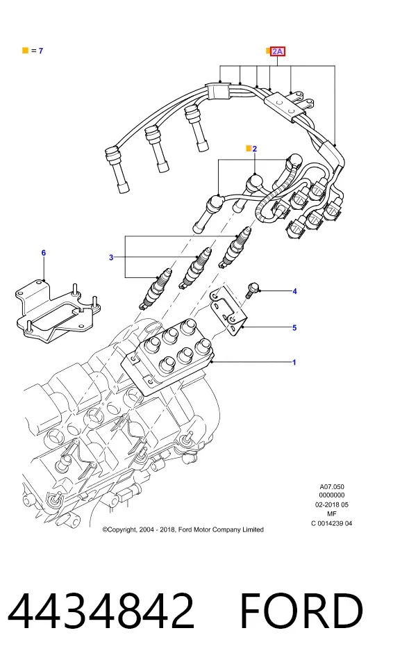 Високовольтні дроти 4434842 Ford