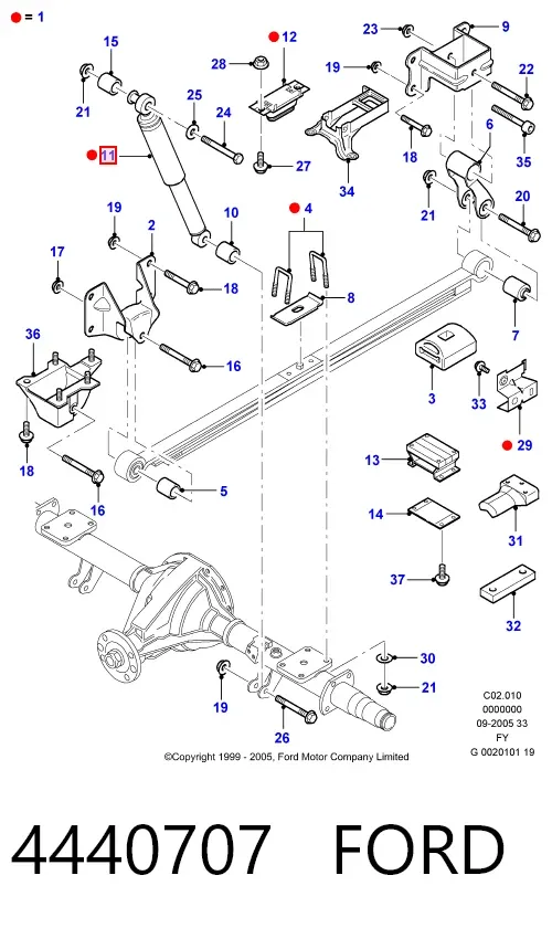 Амортизатор задній 4440707 Ford