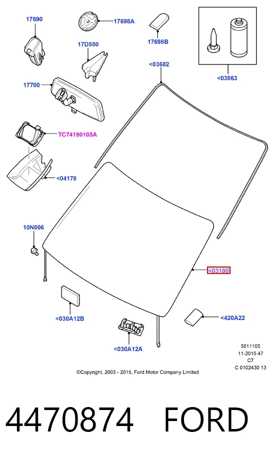 Лобове скло Ford Connect TOURNEO