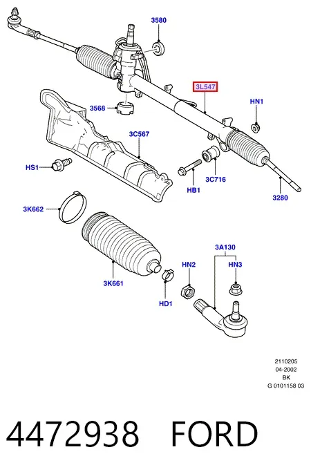 Рульова рейка 4472938 Ford