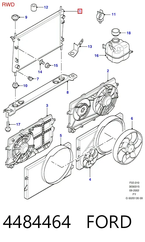 Радіатор 4484464 Ford