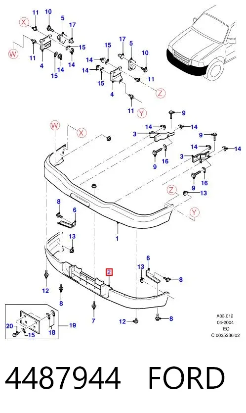 Накладка бампера переднього 4487944 Ford
