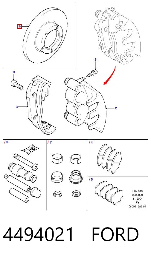 Гальмівні диски передні 4494021 Ford