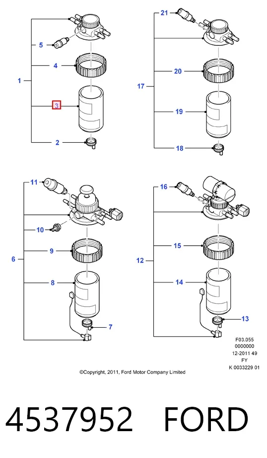 Паливний фільтр 4537952 Ford