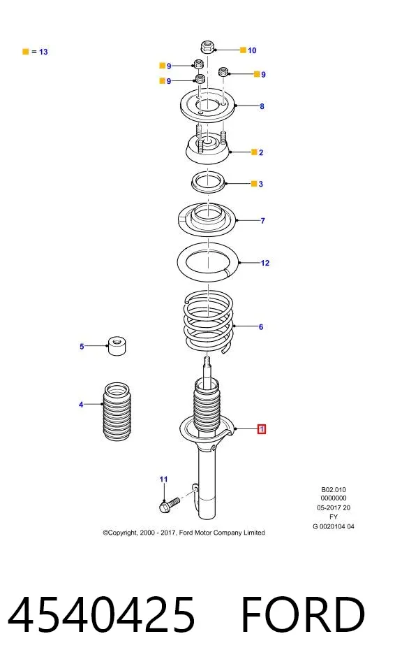 Амортизатор передній 4540425 Ford