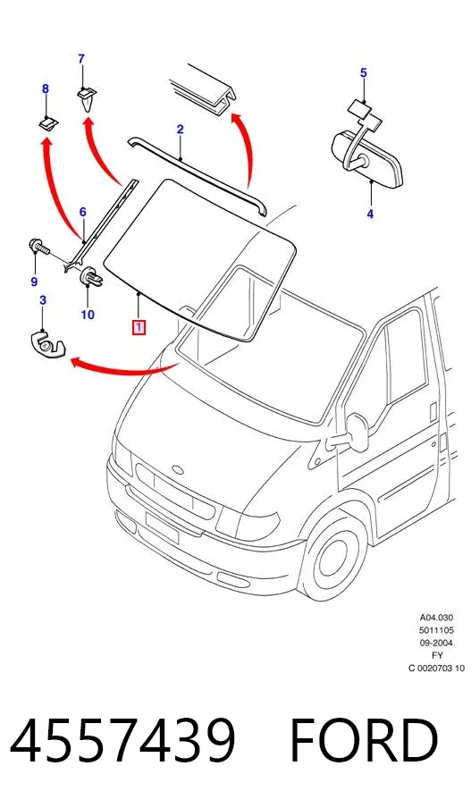 Лобове скло 4557439 Ford