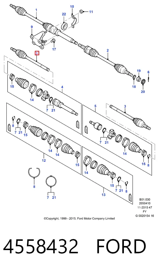 ШРУС зовнішній передній 4558432 Ford