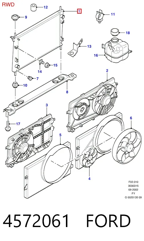Радіатор 4572061 Ford