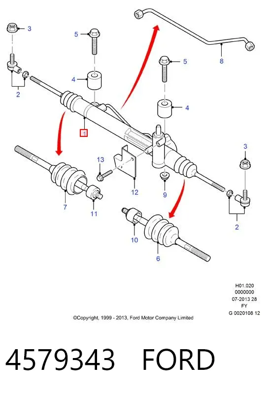 Рульова рейка 4579343 Ford