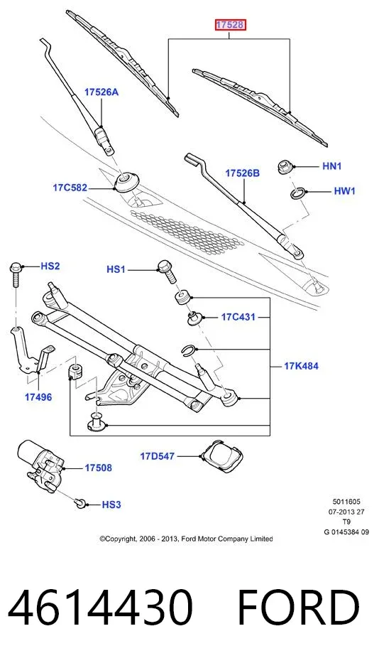 Щітки склоочисника 4614430 Ford