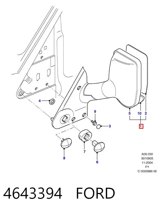 Дзеркало праве 4643394 Ford