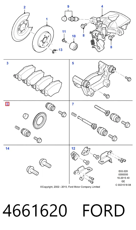 Ремкомплект супорту 4661620 Ford