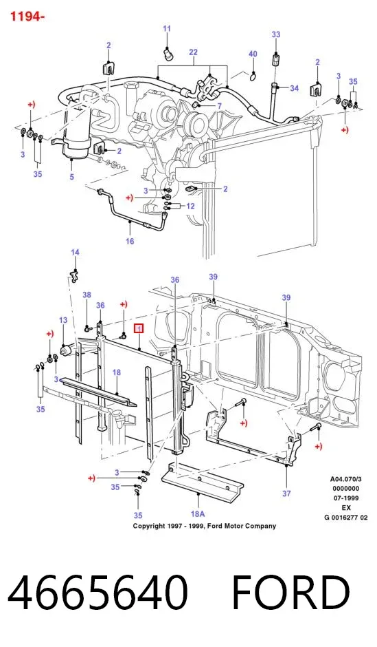 Радіатор кондиціонера 4665640 Ford