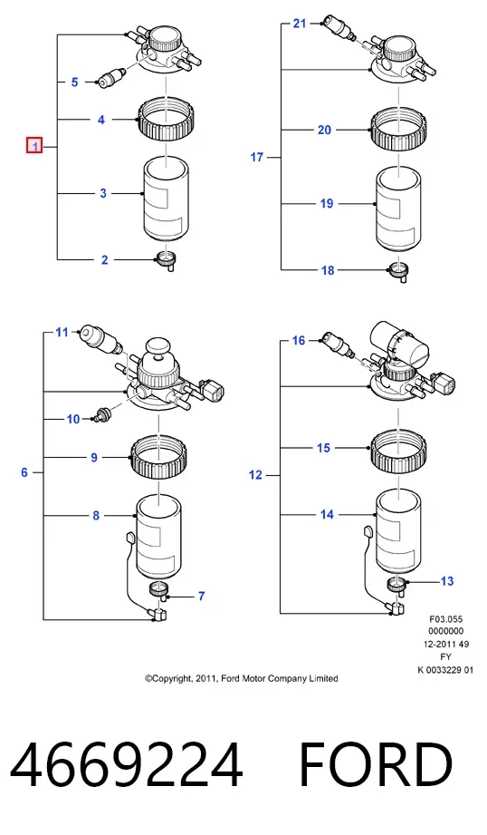 Паливний фільтр 4669224 Ford