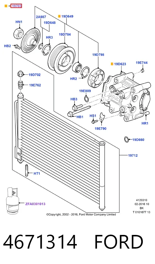 Компресор кондиціонера 4671314 Ford