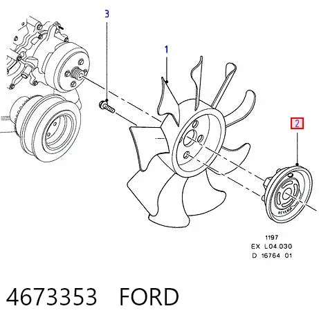Вискомуфта вентилятора 4673353 Ford