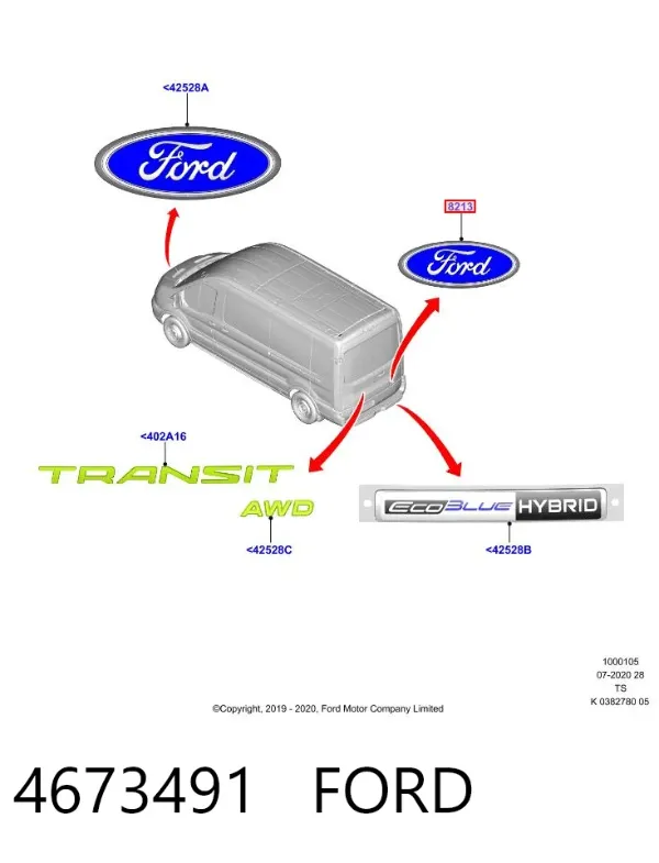 Емблема кришки багажника 4673491 Ford