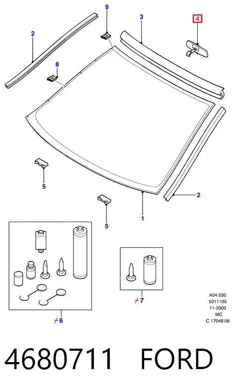 Дзеркало салону 4680711 Ford