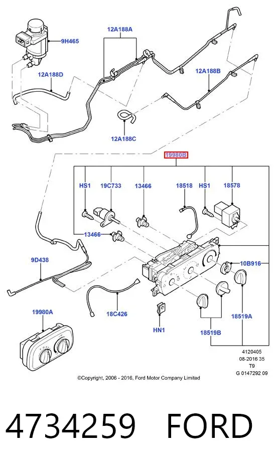 Блок управління кондиціонером 4734259 Ford