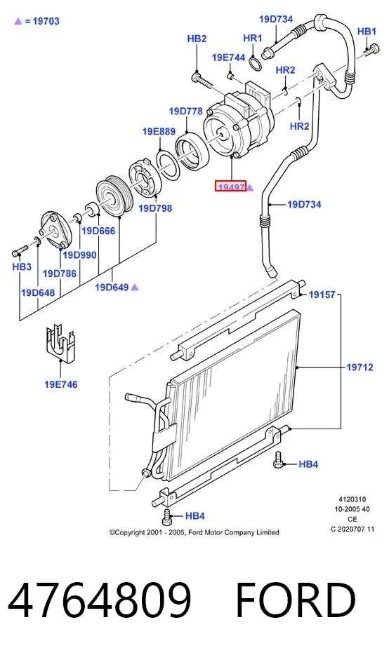 Компресор кондиціонера 4764809 Ford