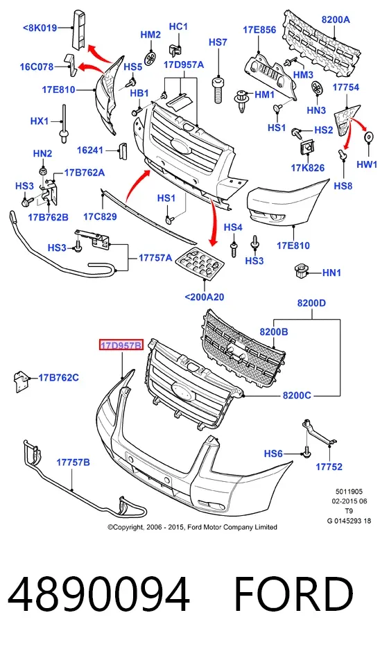 Передній бампер Ford Transit VI
