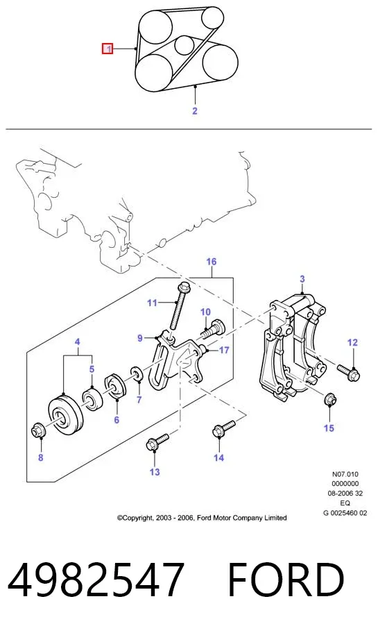 Ремінь генератора 4982547 Ford