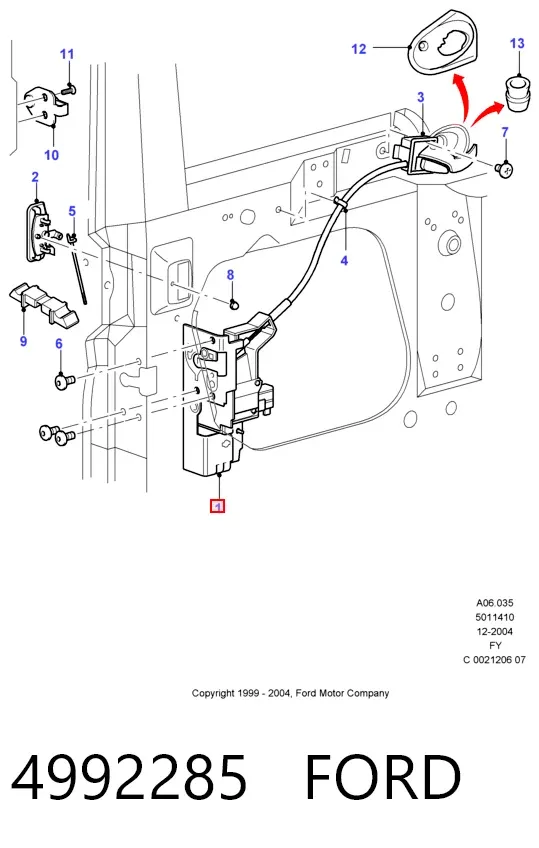 Замок дверки правої передньої 4992285 Ford