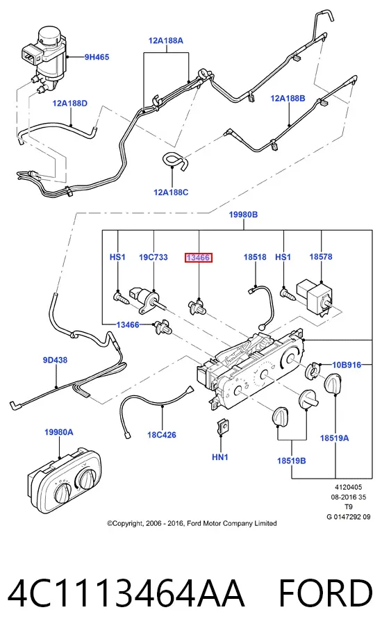 Лампочка щитка / панелі приладів 4C1113464AA Ford