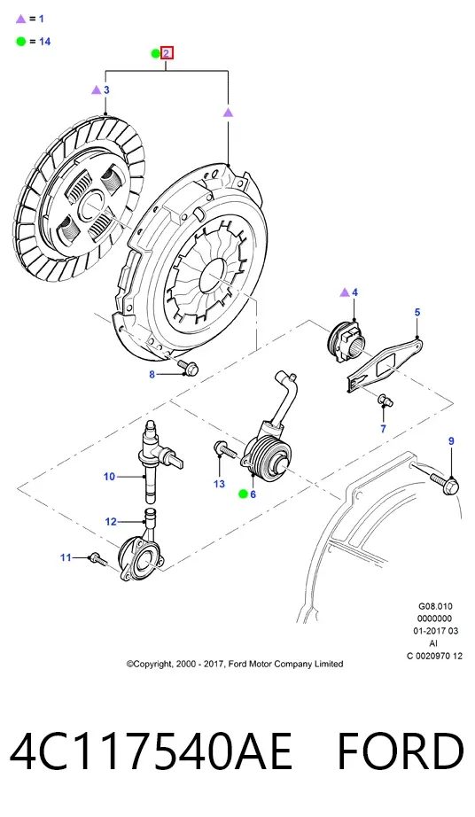 Зчеплення 4C117540AE Ford