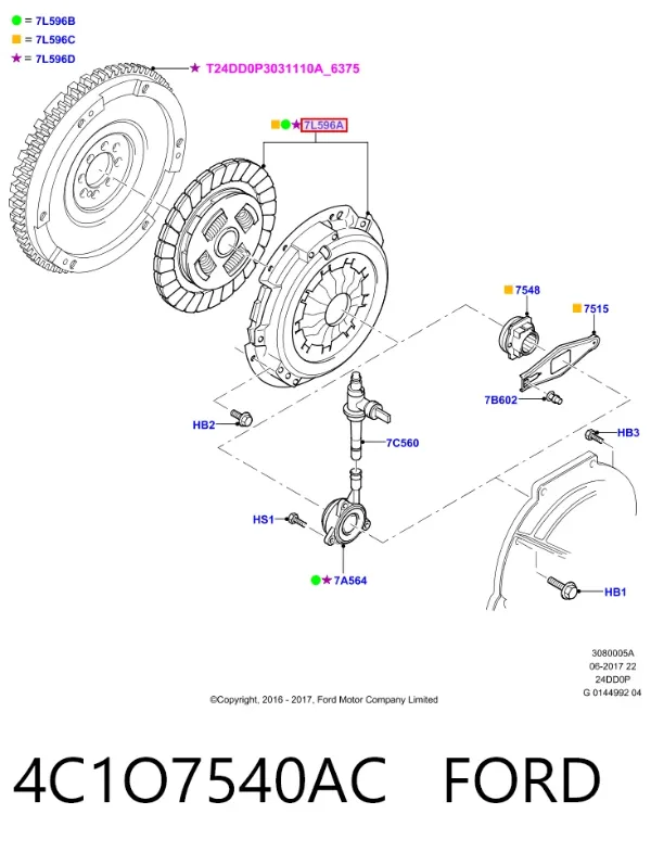 Зчеплення 4C1O7540AC Ford