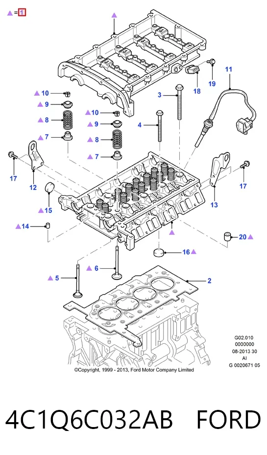 ГБЦ 4C1Q6C032AB Ford