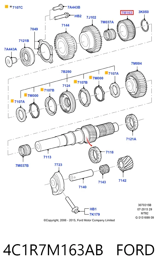  4C1R7M163AB Ford