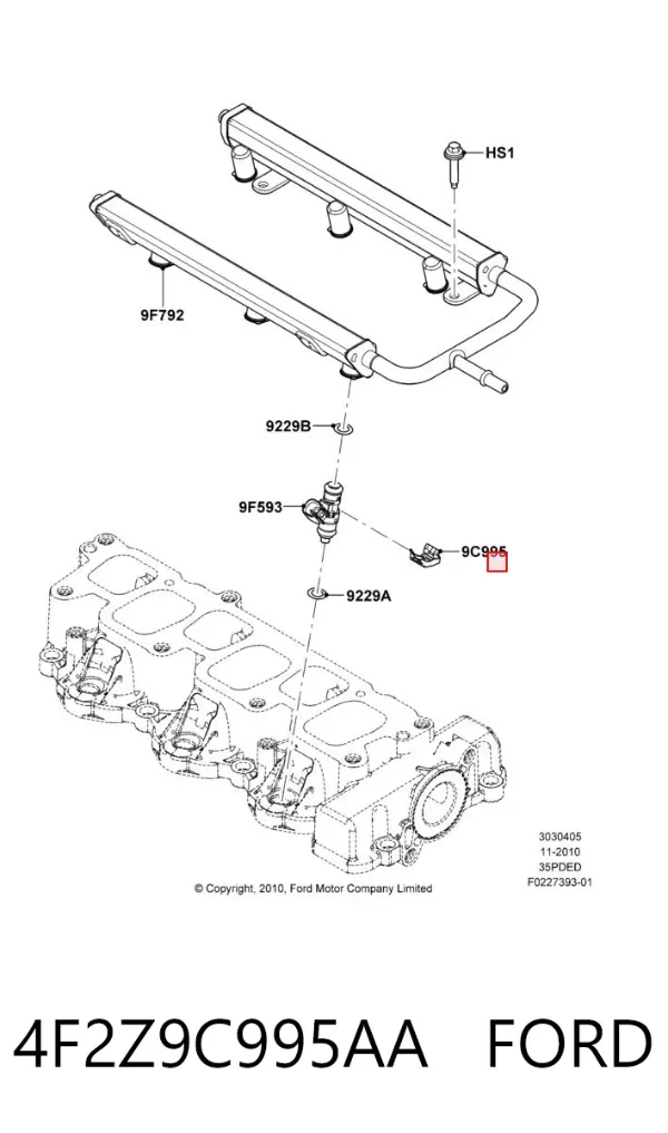 Тримач форсунки дизельної 4F2Z9C995AA Ford
