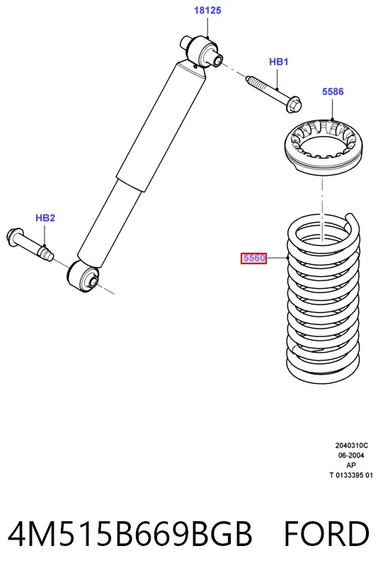 Задні пружини 4M515B669BGB Ford