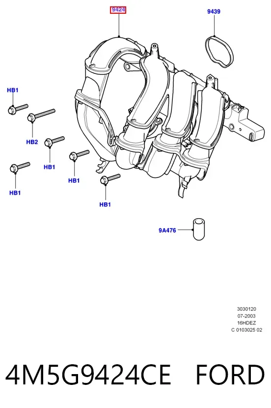 Впускний колектор 4M5G9424CE Ford