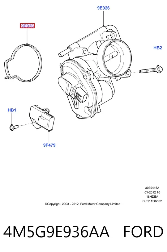 Прокладка дросельної заслінки 4M5G9E936AA Ford