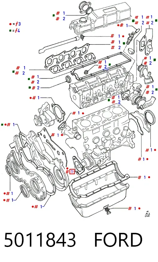 Комплект прокладок Ford Fiesta Mk2