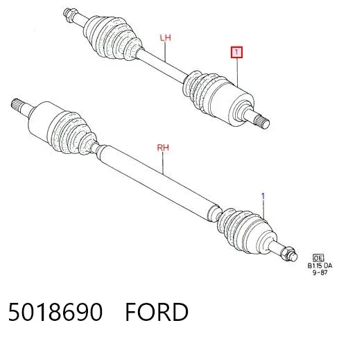 Ліва піввісь 5018690 Ford