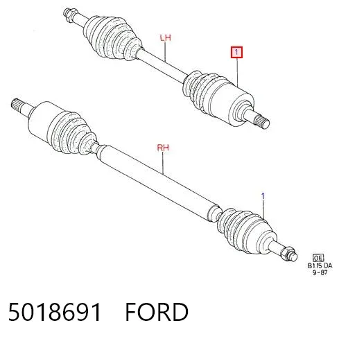 Піввісь права 5018691 Ford