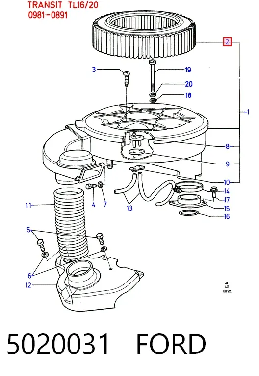 Повітряний фільтр 5020031 Ford