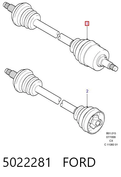 Ліва піввісь 5022281 Ford