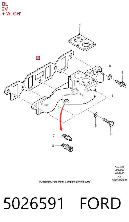 Прокладка впускного колектора 5026591 Ford